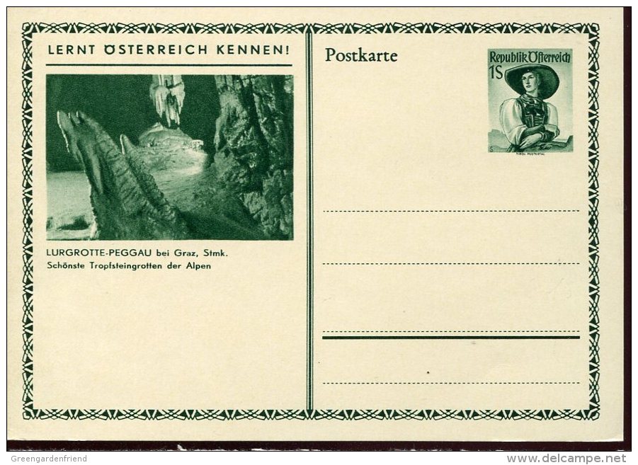 13111 Austria,  Stationery Card  1S. Showing  The Lurgrotte Peggau Steiermark ,  Grotte Cave Hohle - Other & Unclassified