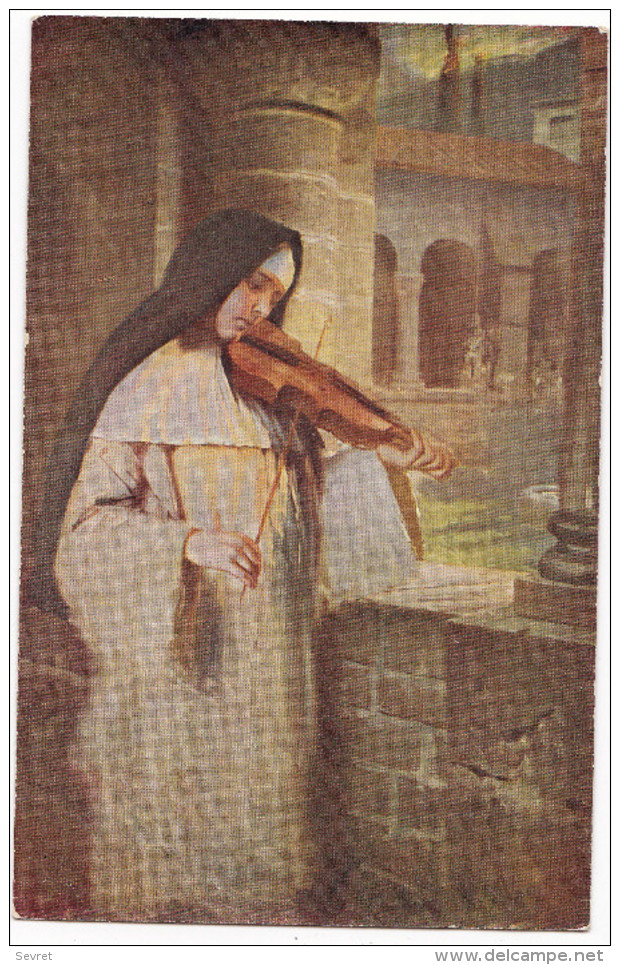 KAULBACH HERMANN. - Nonne Jouant Du Violon - Kaulbach, Hermann