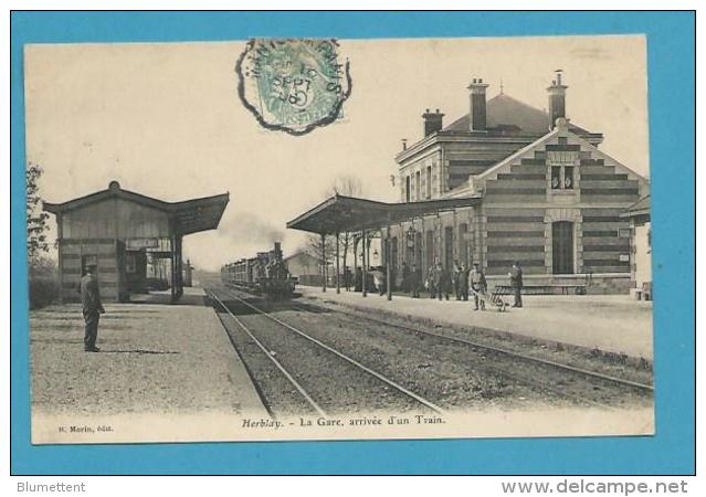 CPA Chemin De Fer Arrivée Du Train En Gare De HERBLAYS 95 - Herblay