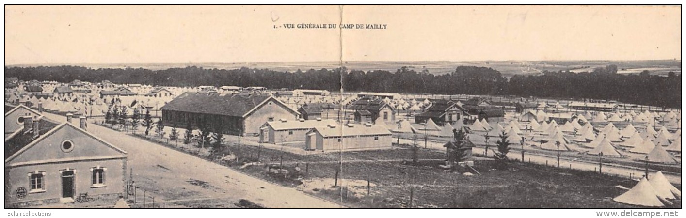 Mailly    10      Le Camp   Carte Double Panoramique - Mailly-le-Camp