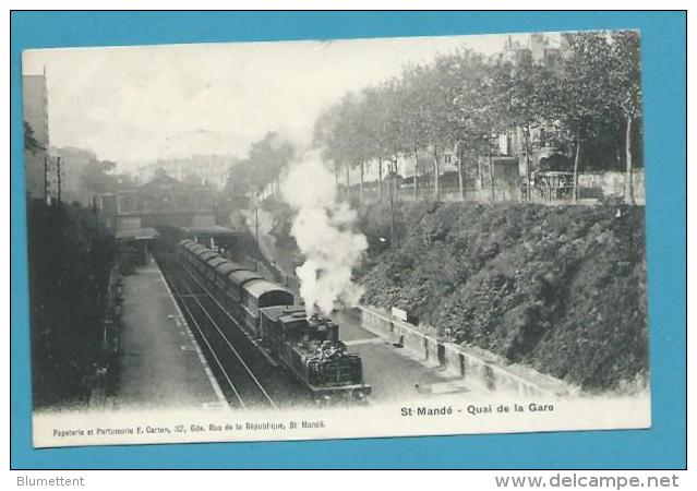 CPA - Chemin De Fer Arrivée D'un Train En Gare SAINT MANDE 94 - Saint Mande