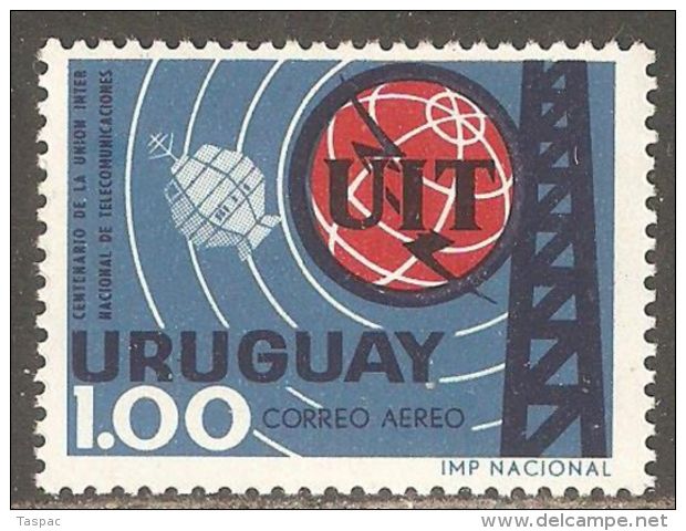 Uruguay 1966 Mi# 1025 ** MNH - Cent. Of The ITU / Space - South America