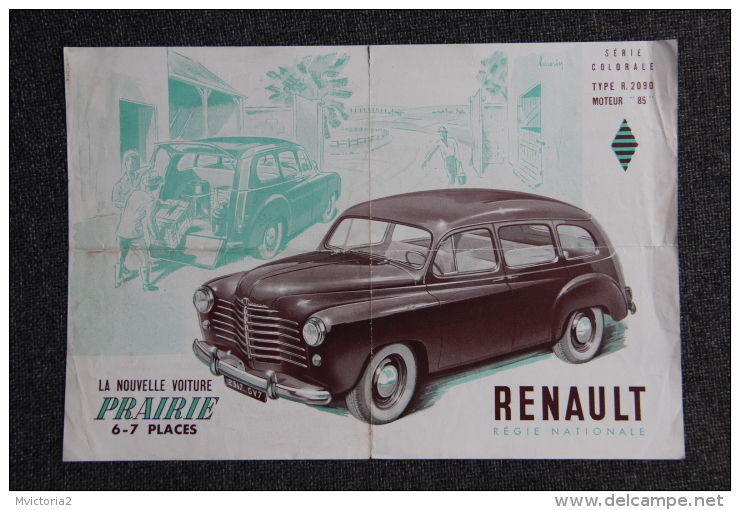 Dépliant Publicitaire Automobile , RENAULT "PRAIRIE " - Publicités