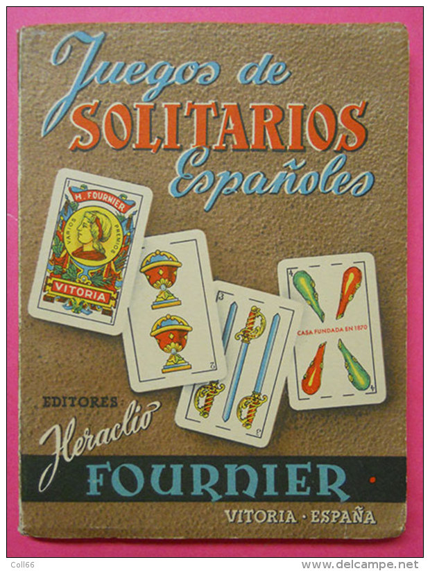 1960 Livret Librito Juegos De Solitario Espanoles Jeu De Cartes  14.3x10.7cms 120 Pages Editor Fournier Vitoria Espagne - Autres & Non Classés