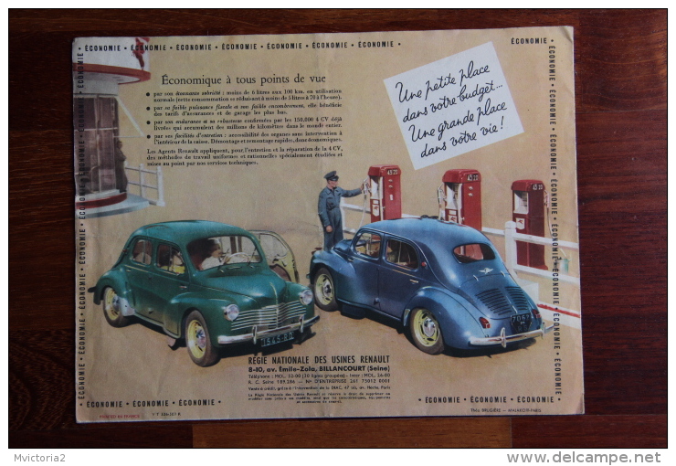 Dépliant Publicitaire Automobile , RENAULT 4 CV