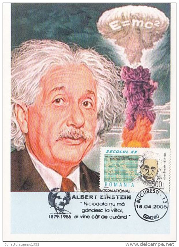 49018- ALBERT EINSTEIN INTERNATIONAL YEAR, MAXIMUM CARD, 2006, ROMANIA - Albert Einstein