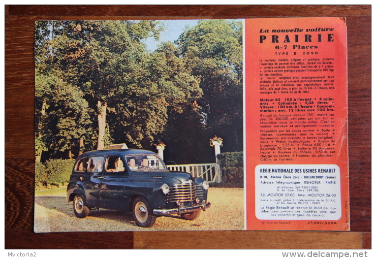 Dépliant Publicitaire Automobile , RENAULT , La Nouvelle PRAIRIE. - Publicités