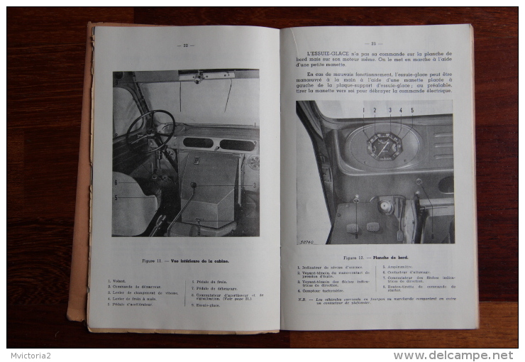 Livre technique de 1954 édité par RENAULT concernant la Camionnette RENAULT Type R 2065, complet 50 pages