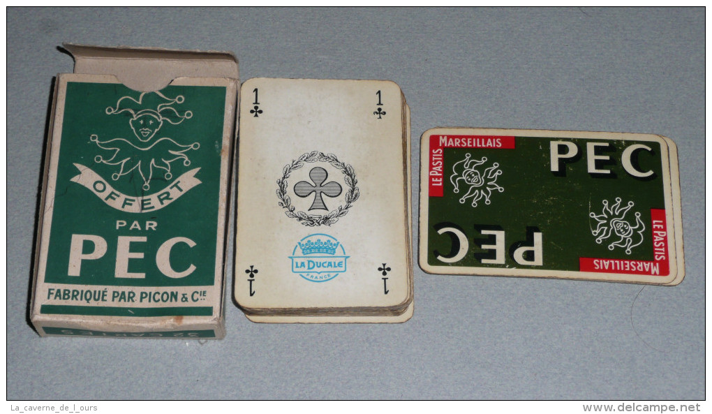 Rare Ancien Jeu De Cartes, Publicitaire PEC Pastis Marseillais, Anis Anisette, Logo Bouffon Fou - 32 Carte