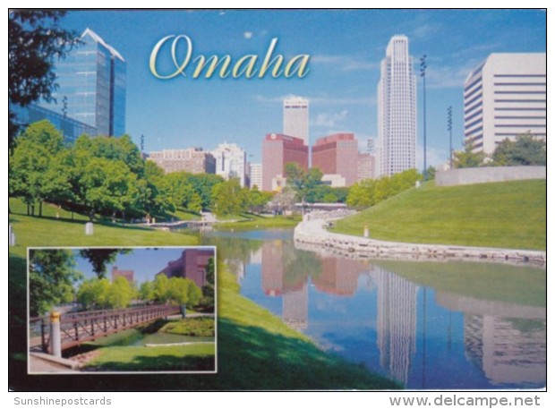 Nebraska Omaha Skyline From Gene Leahy Mall - Omaha