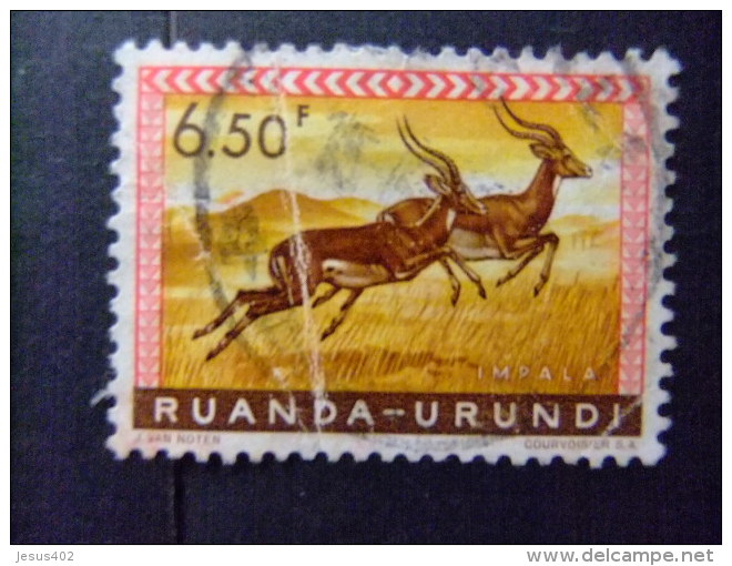 RUANDA - URUNDI 1959 FAUNA DIEREN COB N&ordm; 214 &ordm; FU - Usati