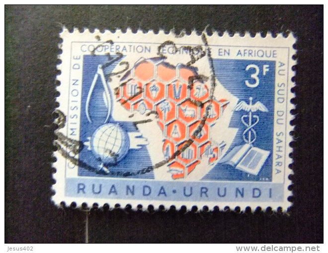 RUANDA - URUNDI 1960 10º ANIVERSARIO DE COOPERACION AFRICA Y SAHARA Yvert & Tellier Nº 217º FU - Usati