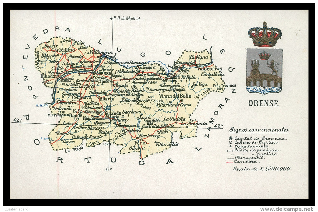 ORENSE - MAPAS - Orense ( Ed. Atlas Geografico De Espanha Nº 32 ) Carte Postale - Orense