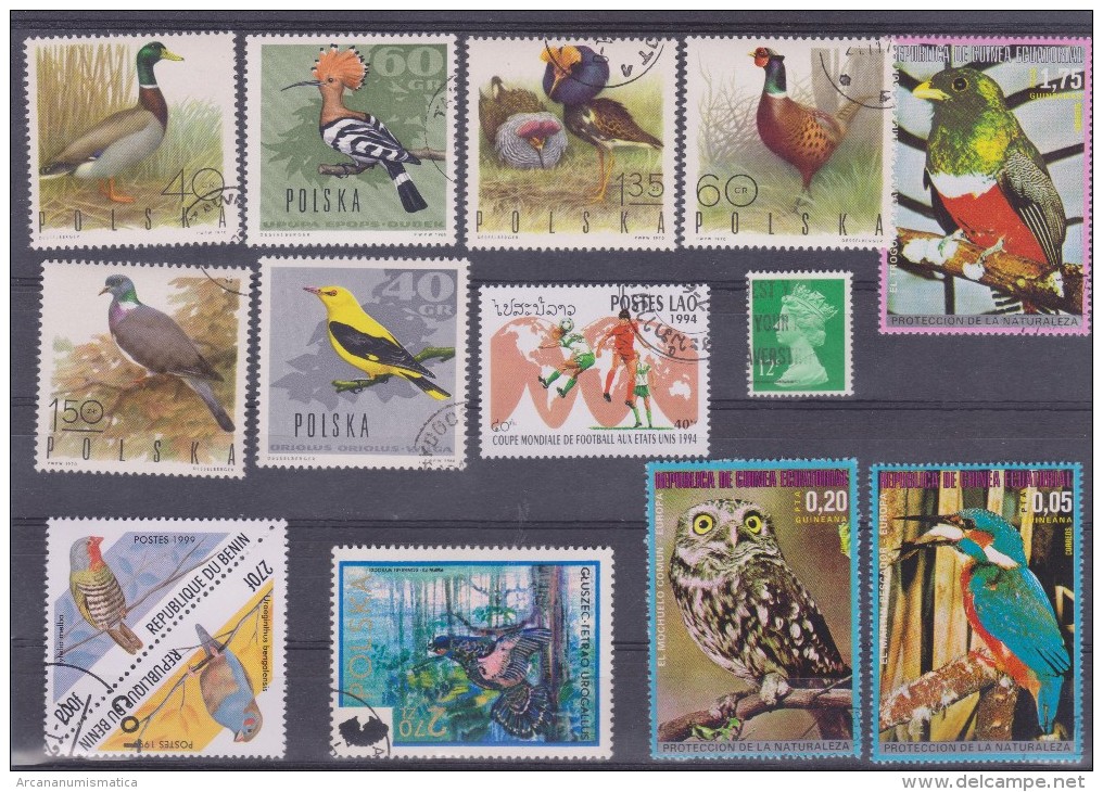 LOT OF USED STAMPS DEPORTES SPORTS ANIMALES  ANIMALS BIRDS PAJAROS  PAISES  COUNTRIES VARIOS  VARIOUS   S-1673 - Vrac (max 999 Timbres)