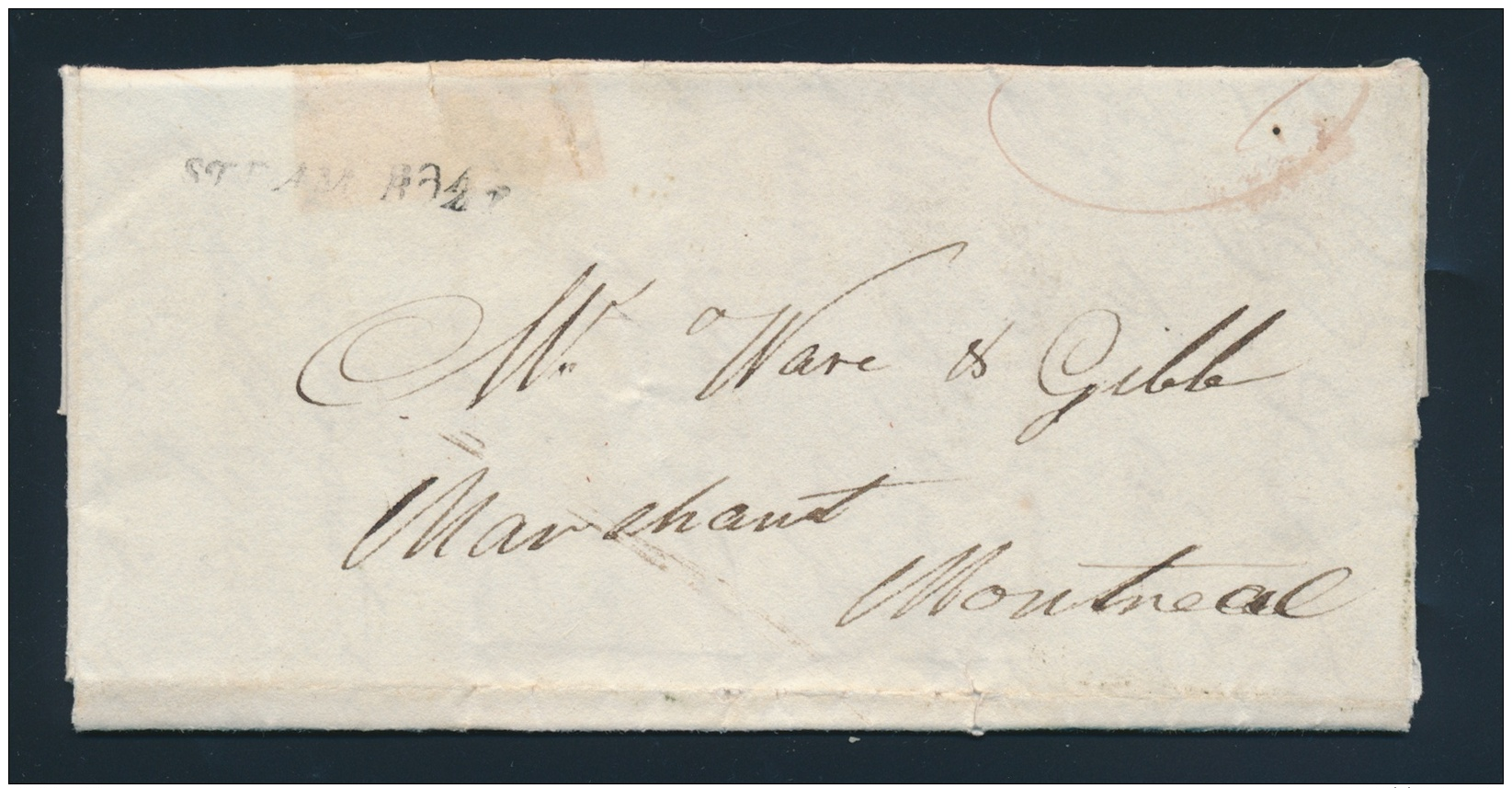 Cvr Weak But Legible 1826 STEAM BOAT Straight Line Handstamp In Italics,. On Folded Letter... - Vide