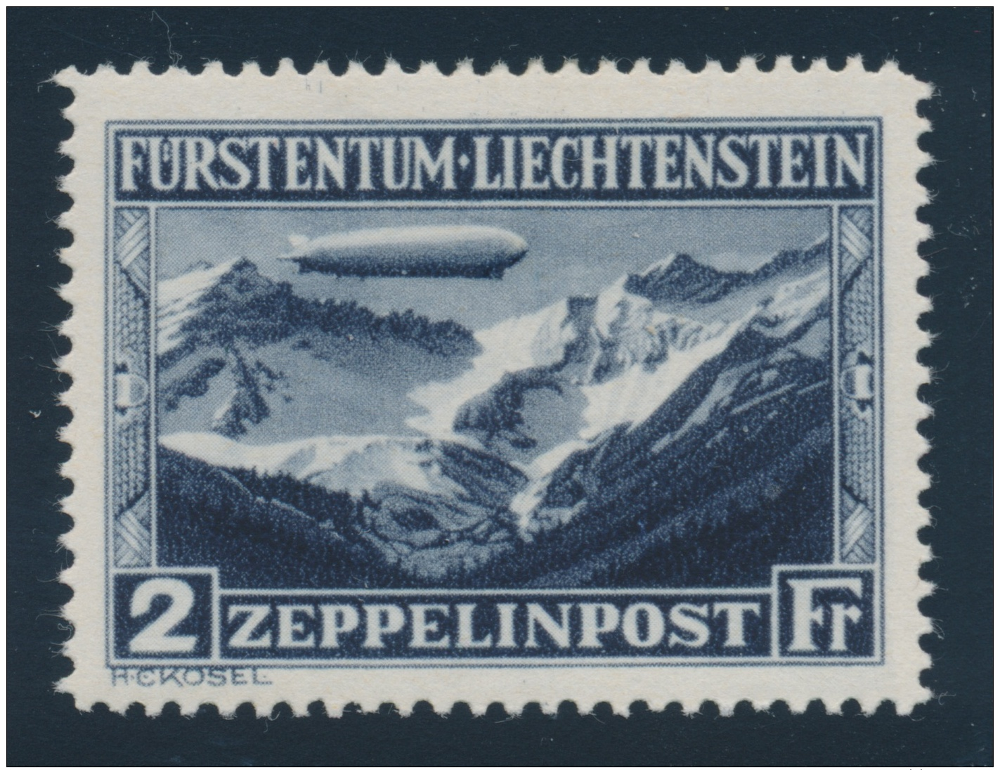 Liechtenstein #C7-C8 * 1931 1fr-2fr Zeppelin Airmail Set, Mint Lightly Hinged, Very Fine. Scott... - Other & Unclassified