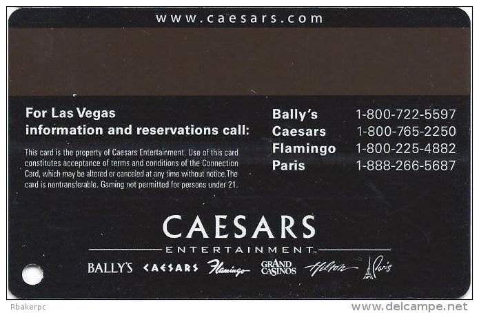 Flamingo Casino Las Vegas, NV - Slot Card - Connection Card With 4 Phone Numbers - Casino Cards