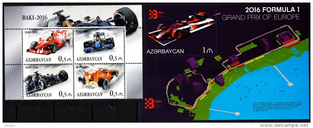 AZERBAIJAN 2016-08 Formula-1 Car Races. Grad Prix Of Europe., MNH - Cars