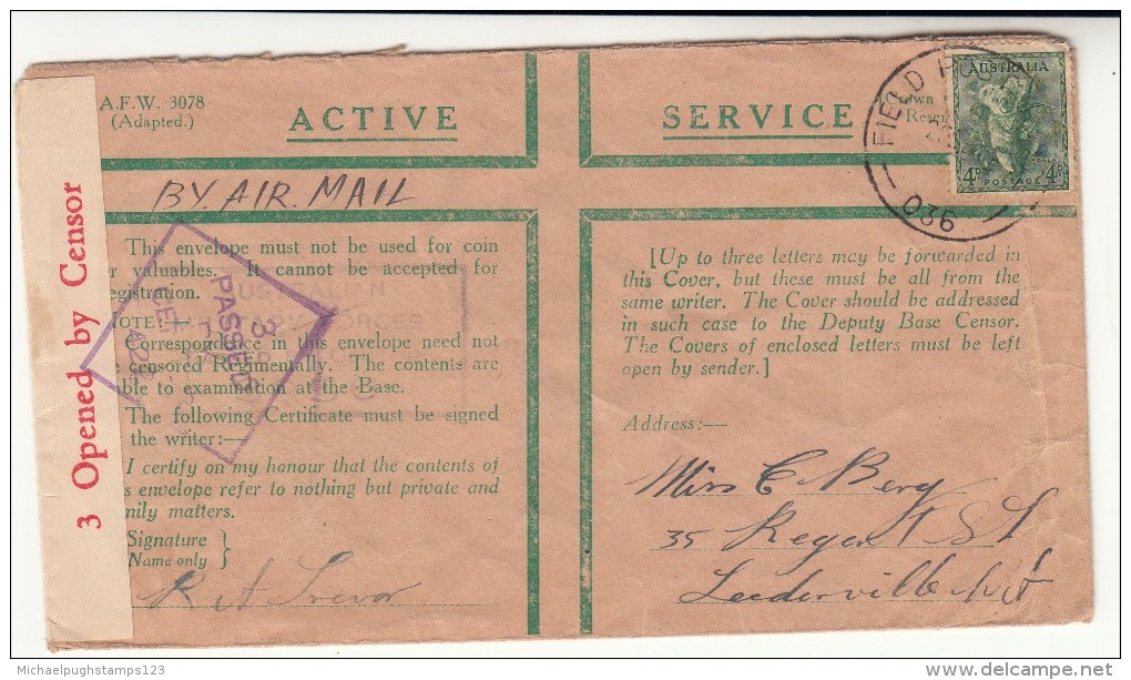 Australia / Forces Airmail / Military Mail / Censorship - Other & Unclassified