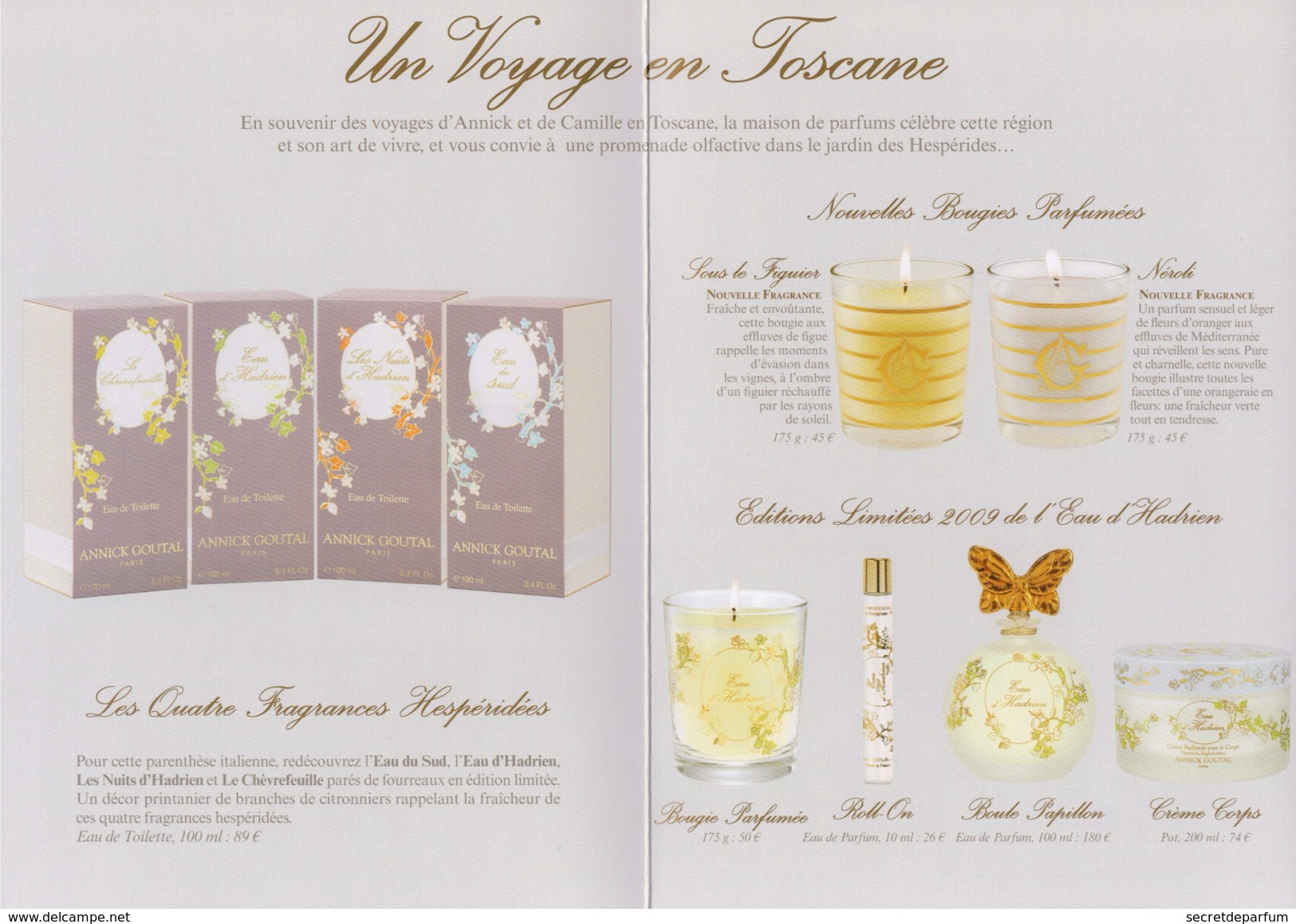 Carte Parfumées Carte  ANNICK GOUTAL DOUBLE RECTO VERSO   VOYAGE En TOSCANE   21 Cm X 15 Cm - Modernas (desde 1961)