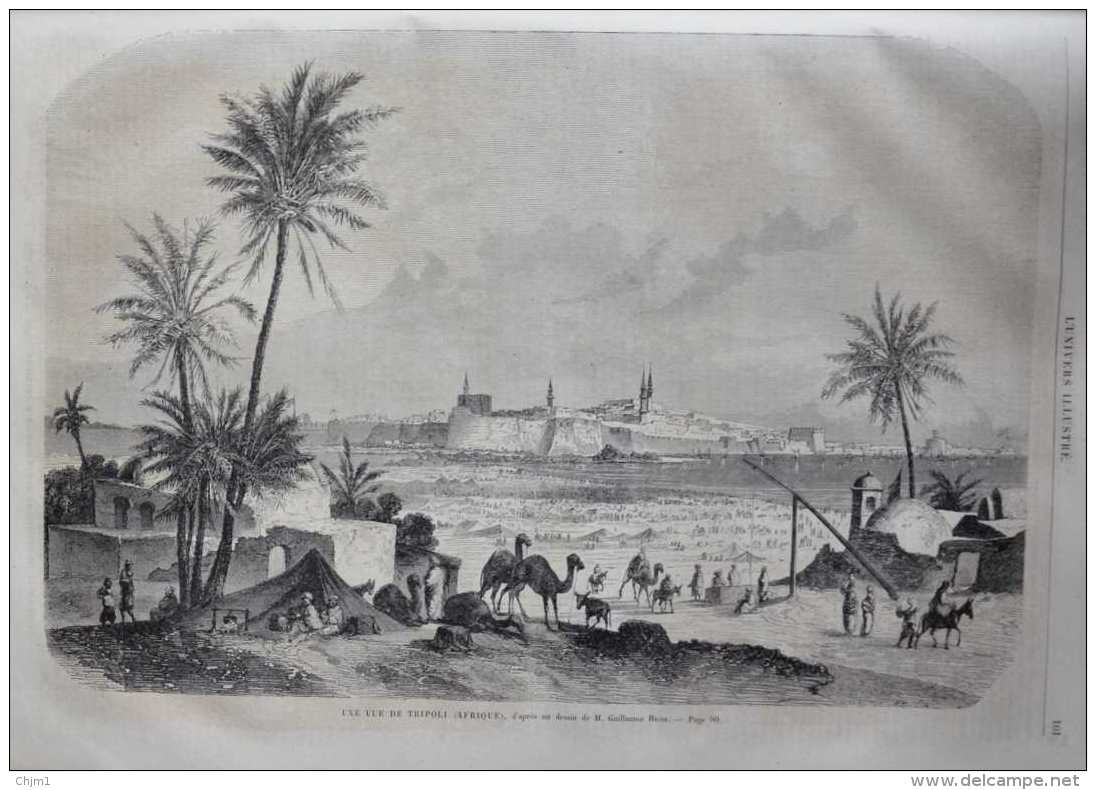 Une Vue De Tripoli (Afrique) - Page Original 1860 - Documenti Storici