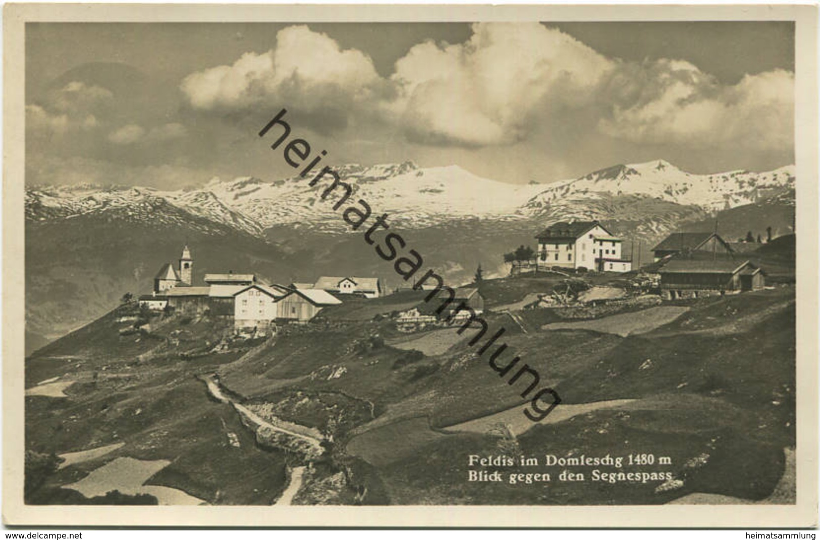 Feldis Im Domleschg - Blick Gegen Den Segnespass - Foto-AK Gel. 1935 - Domleschg