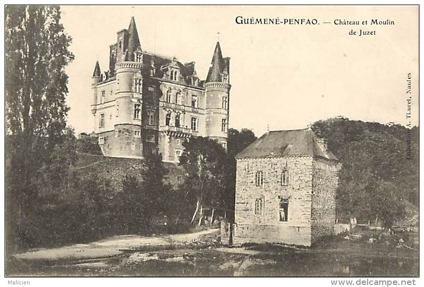 - Depts Divers -ref- KK642- Loire Atlantique - Guemene Penfao - Chateau Et Moulin De Juzet - Chateaux - Moulins A Eau - - Guémené-Penfao