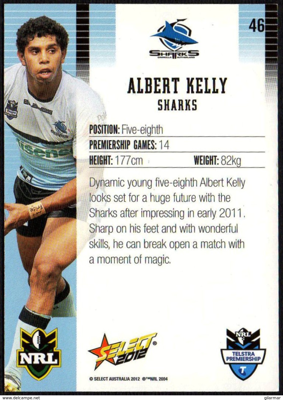 RUGBY - AUSTRALIA - SELECT 2012 - NRL TELSTRA PREMIERSHIP - ALBERT KELLY - SHARKS - Rugby