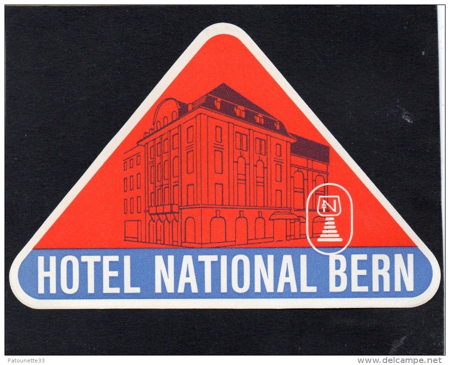 VIEILLE ETIQUETTE HOTEL  NATIONAL BERN ALLEMAGNE VINTAGE LUGGAGE LABEL - Etiquettes D'hotels