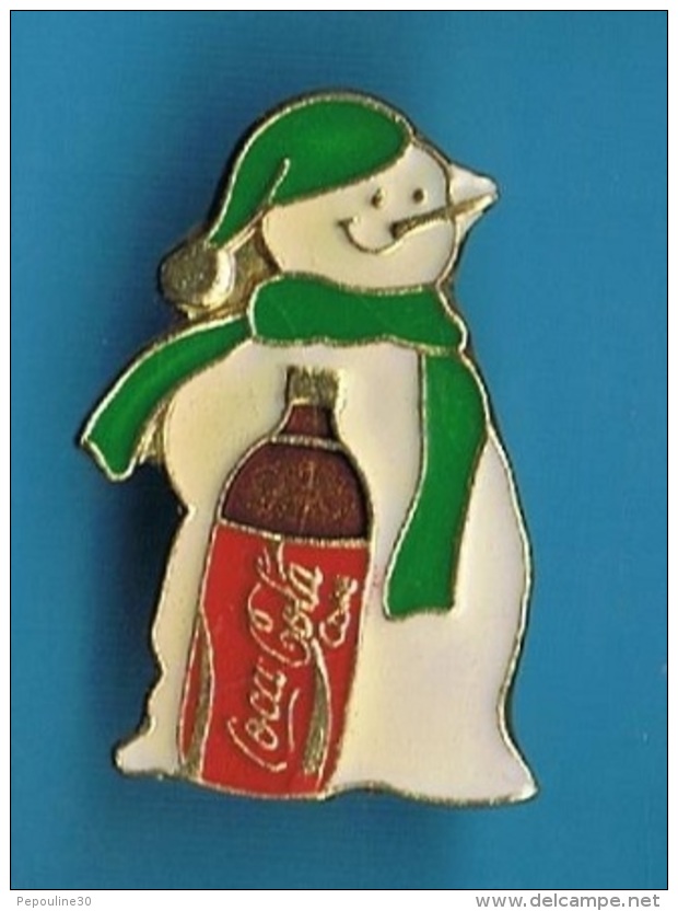 1 PIN'S  //   ** BONHOMME DE NEIGE ** COCA COLA ** . (LTO PARIS &copy;) - Coca-Cola