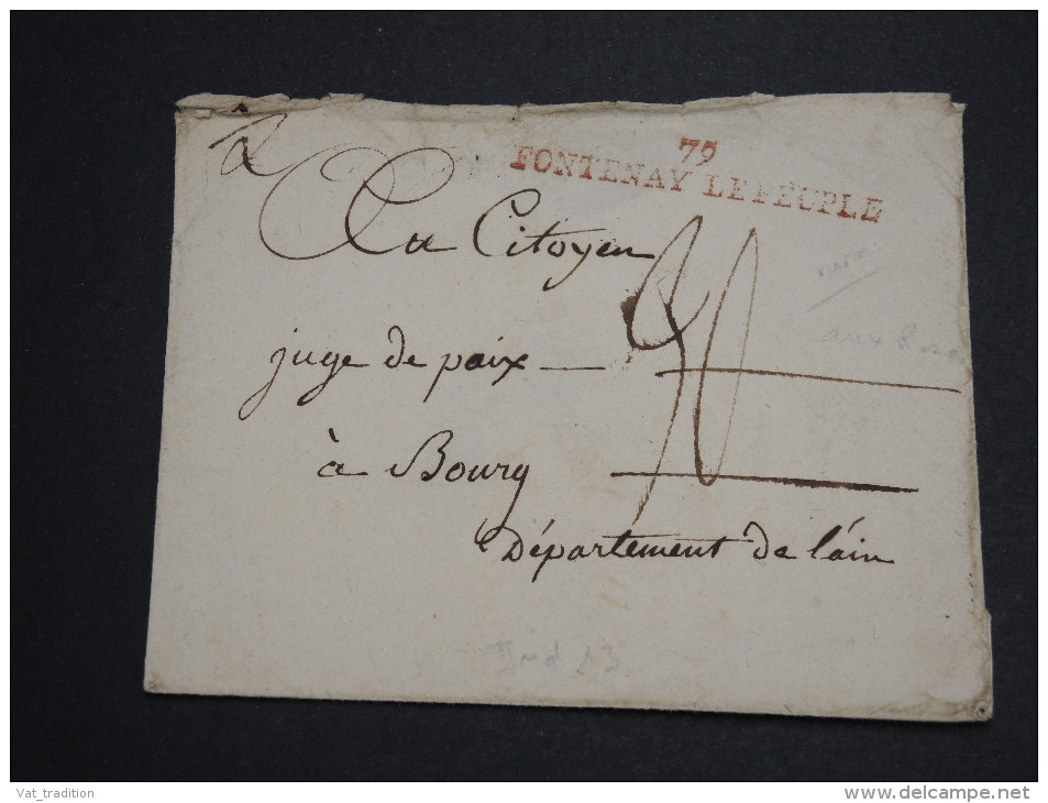 FRANCE - Enveloppe Avec Marque Postale " 79 Fontenay Le Peuple " Pour Bourg - A Voir - L 2618 - 1801-1848: Précurseurs XIX