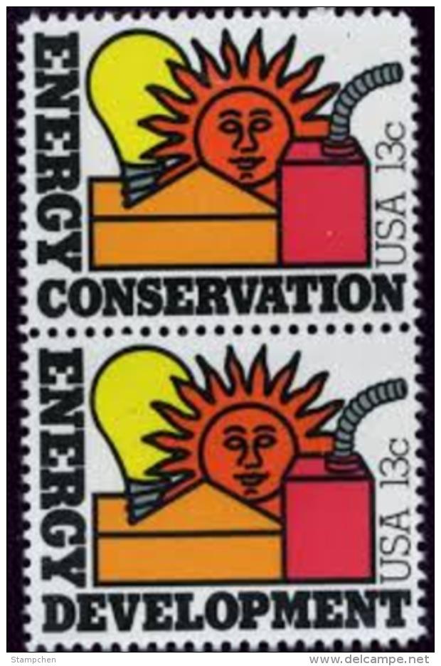 1977 USA Energy Conservation & Development Stamps Sc#1723-24 1724a Light House Sun - Climate & Meteorology