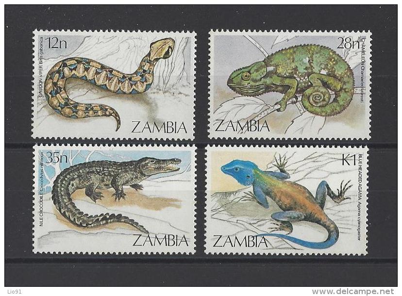 ZAMBIE . YT  306/309  Neuf **  Faune. Reptiles  1984 - Zambie (1965-...)