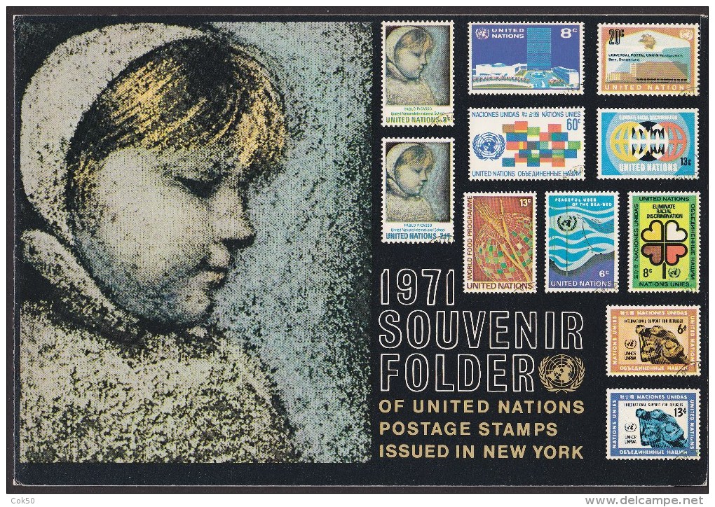 UN - United Nations New York 1971 MNH Souvenir Folder - Year Pack - Andere & Zonder Classificatie