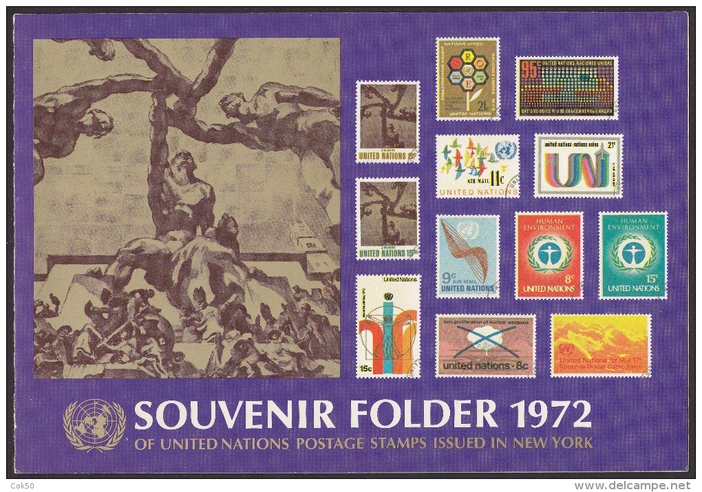 UN - United Nations New York 1972 MNH Souvenir Folder - Year Pack - Andere & Zonder Classificatie