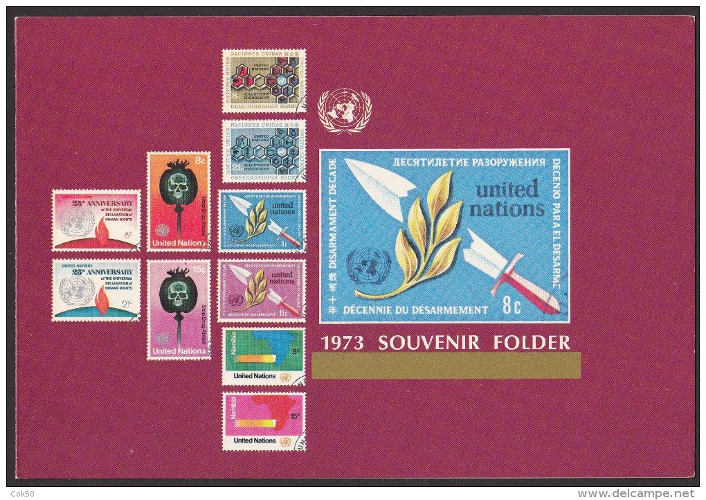 UN - United Nations New York 1973 MNH Souvenir Folder - Year Pack - Autres & Non Classés