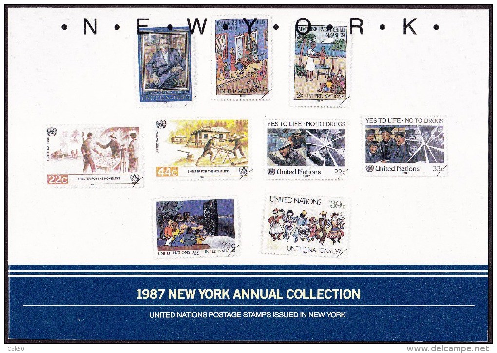 UN - United Nations New York 1987 MNH Souvenir Folder - Year Pack - Autres & Non Classés