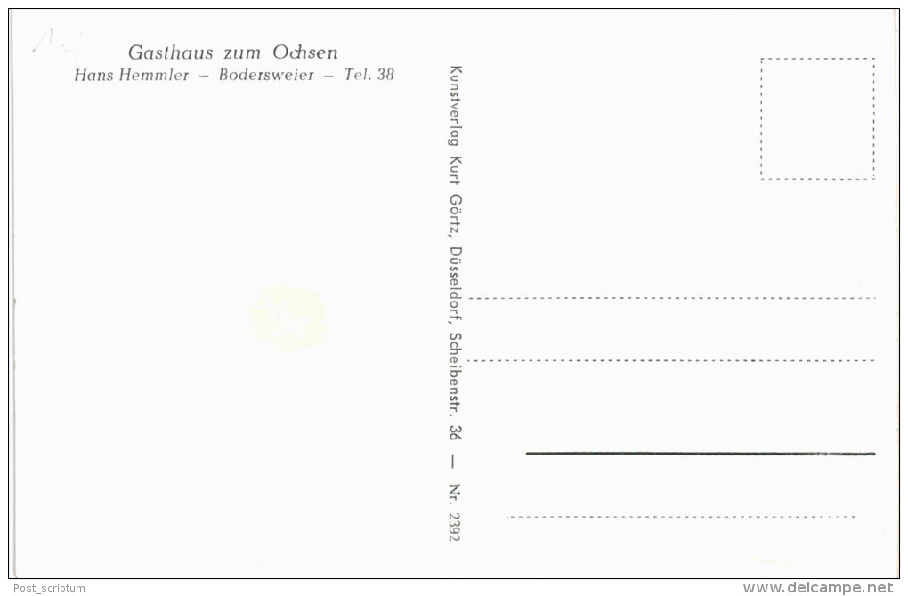 Allemagne - Bodersweier Gasthaus Zum Ochsen - Altri & Non Classificati