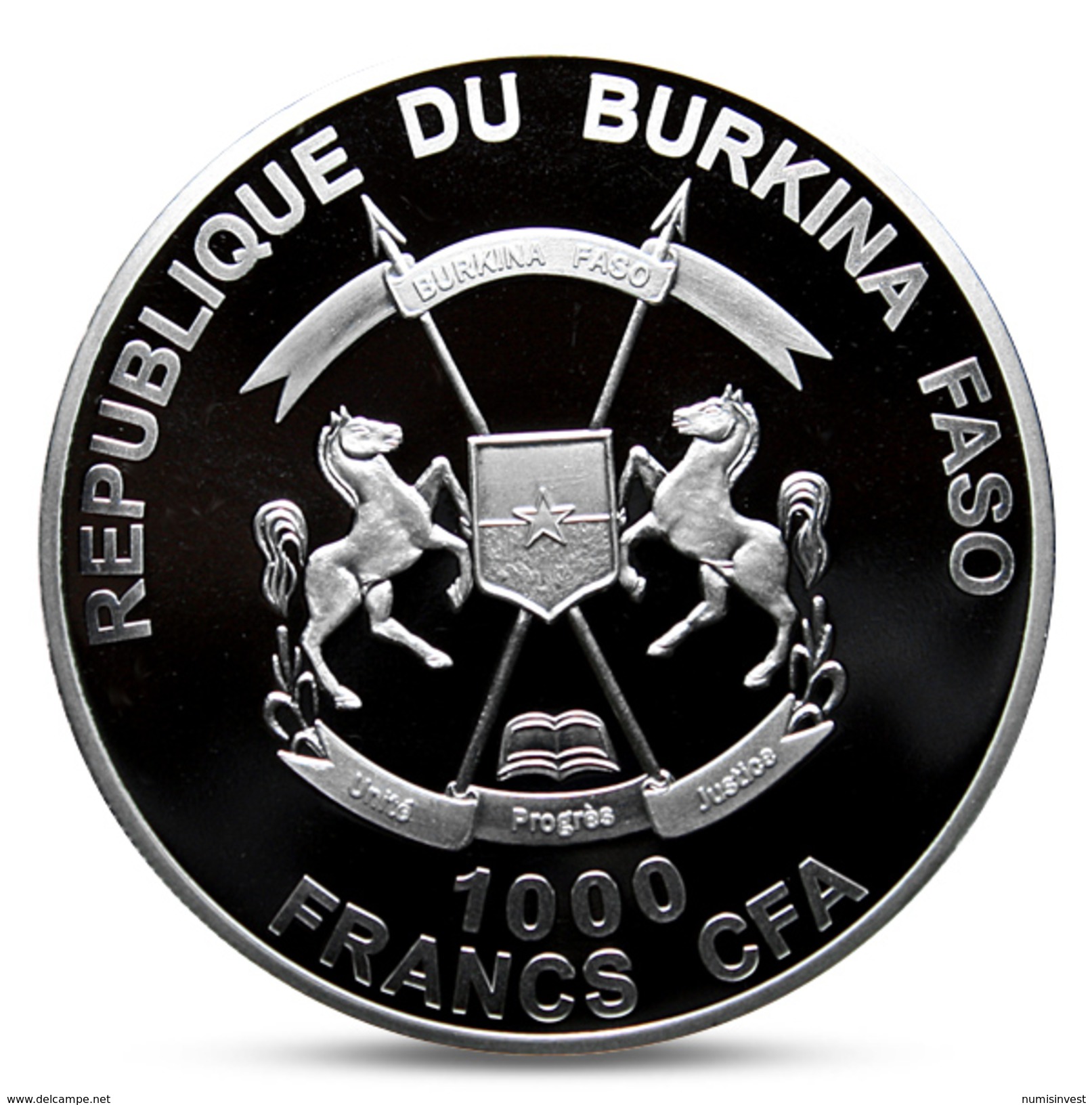 BURKINA FACO 1000 FRANCS FRA CROCODILE ANIMALS SILVER 2016 PROOF - Burkina Faso