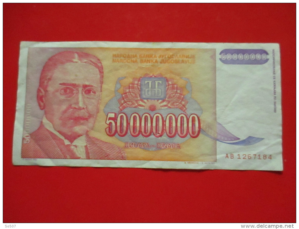 X1- 50 000 000 Dinara 1993.- Yugoslavia- Fifty Million Dinars- Circulated - Yugoslavia