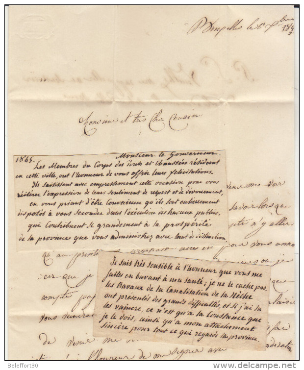 EAC Bruxelles Avec Deux "allocutions"  -> Anvers, Taxe 3 1843 (2 Scans) - 1830-1849 (Belgique Indépendante)