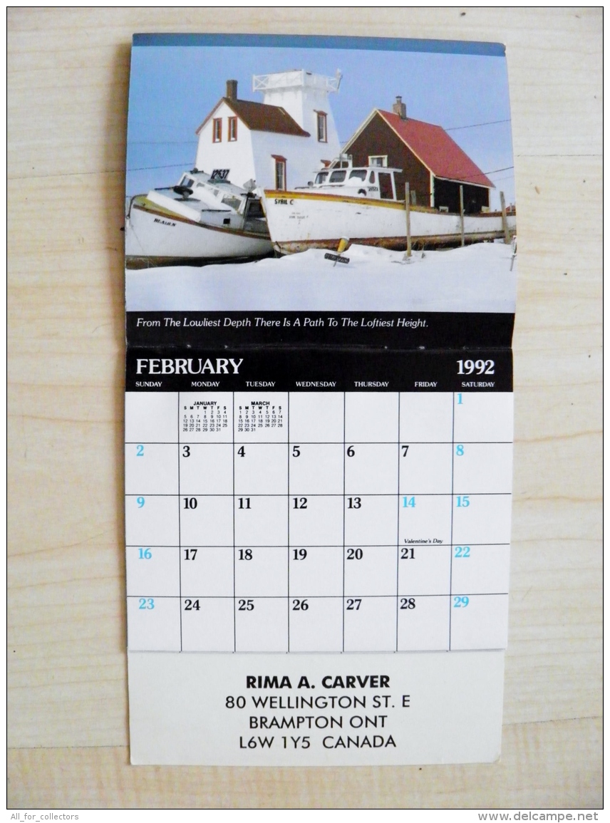 Big Calendar 1992 (13x14cm) - Tamaño Grande : 1991-00