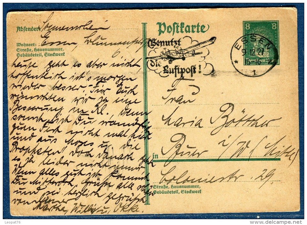 Allemagne - Entier Postal De Essen En 1927 - Réf S 346 - Cartoline