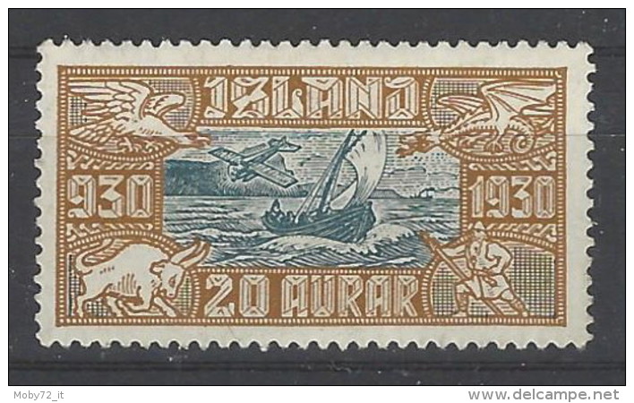 Islanda - 1930 - Nuovo/new MH - Millenario - Mi N. 143 - Unused Stamps