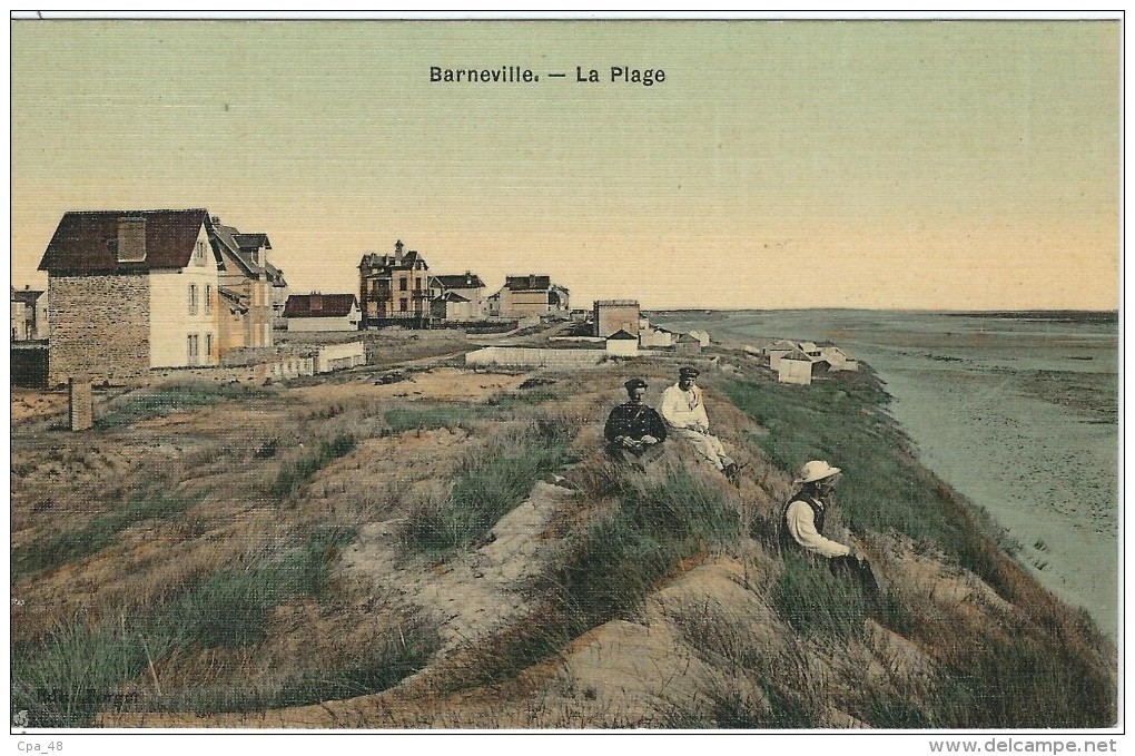 Manche : Barneville, La Plage, Belle Carte Couleur - Barneville