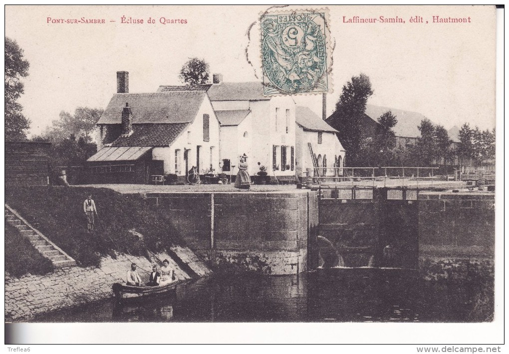 PONT-SUR-SAMBRE - 1908 - Ecluse De Quartes - - Other & Unclassified