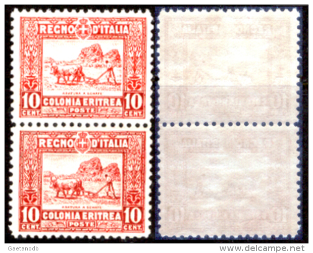 Italia-F01301A- Eritrea 1928-29: Sassone N. 130 (++) MNH - 13 Simili Coppie Verticali (non A Scelta) - - Eritrea