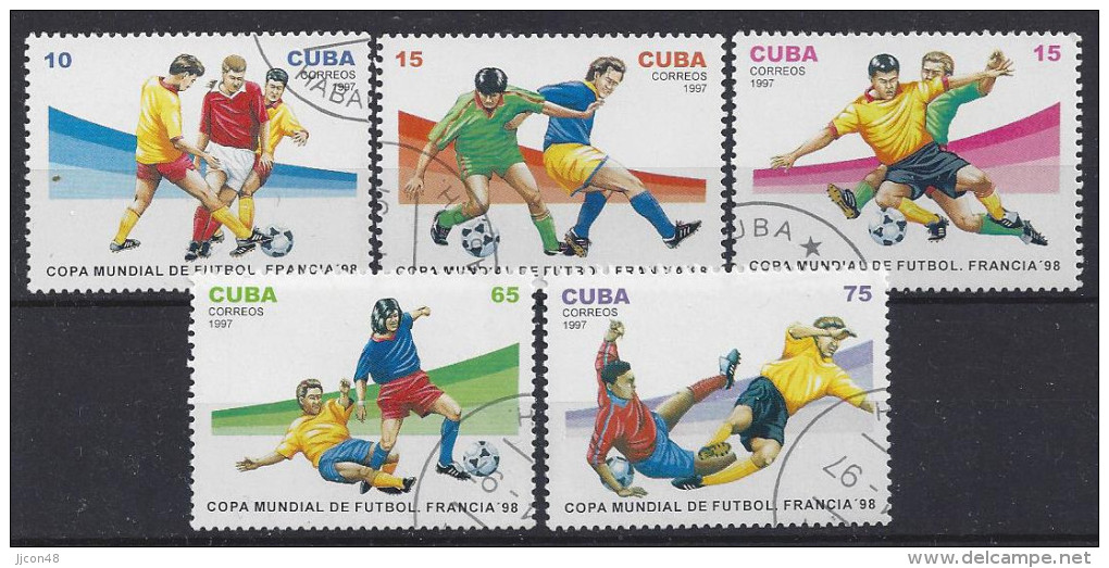 Cuba  1997  Football World Cup "France`98" (o) - Used Stamps