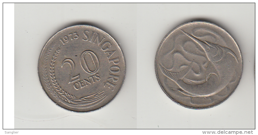 SINGAPOUR 20 CENT 1973 - Otros – Asia