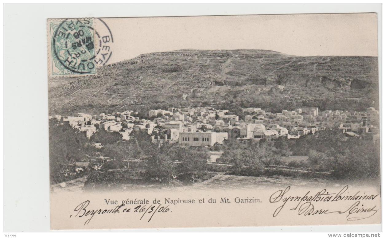 Jud034 / Nablus, Ansichtskarte, Versandt Von Beyrouth 1906 - Palestina